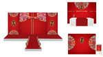 新中式盘扣红色婚礼背景设计