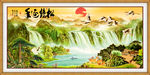 沙发背景墙 松鹤延年