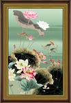 荷花鲤鱼图
