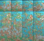 水浒传顶箱柜门板精雕图灰度浮雕