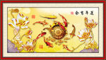 连年有余 年年有余 九鱼图