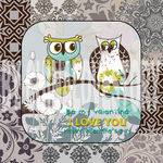 卡通猫头鹰装饰画