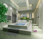 室内游泳池3d模型效果图源文件