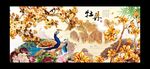 孔雀牡丹富贵图