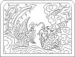 龙凤雕刻-双线