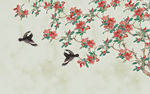 喜鹊花鸟图