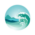 海浪雕花