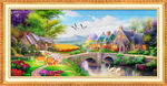 悠然小居 风景 油画