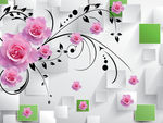 3D玫瑰花