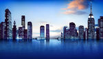 超清晰城市建筑大图海报