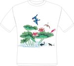 荷花水彩画衬衣模版设计