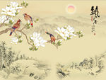 国画玉兰花