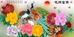 十字绣钻石画花开富贵孔雀牡丹