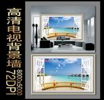 碧海蓝天背景墙