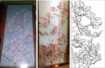 艺术玻璃玉兰花背景墙玄关玉兰