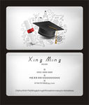 学校教育创意圆角名片