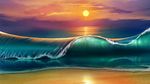 海边海浪朝霞