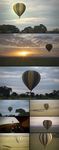 乘坐热气球空中观赏大地