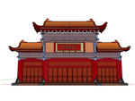 中式酒楼门头草图大师SU模型