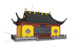 道观建筑草图大师SU模型