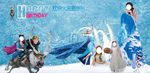 冰雪奇缘生日派对背景喷绘海报