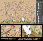 高清大型壁画手绘花鸟