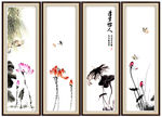 荷花屏风