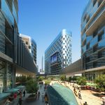 白天公园式CBD商务中心建筑效