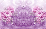 优雅紫色花朵花卉植物背景墙