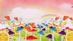 蘑菇彩虹六一节目表演卡通背景素