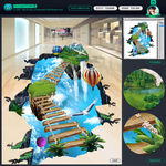 3d地画 3d地贴 瀑布