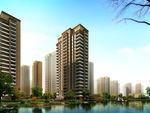 小区小桥流水人家建筑效果图