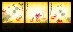 无框画荷花