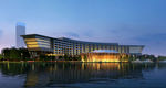 五星级酒店夜景建筑效果图