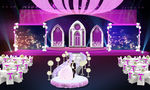 紫色教堂梦幻 台上台婚礼