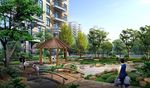 住宅区后花园小桥亭子石头景观效