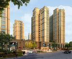 商业住宅楼大门入口建筑效果图