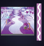 紫色曲线婚礼T台地毯喷绘ps