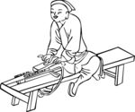 素材传统木工作业刨子剪影矢量图