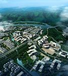 城市规划区鸟瞰建筑效果图