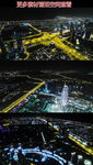 鸟瞰大城市夜景公路车流高清实拍