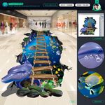 3d地贴 海豚 鱼群
