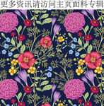 田园风碎花淳朴花卉装饰画图案
