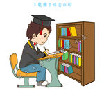 卡通博士学霸学生矢量图