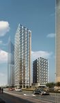 银行办公大楼白天建筑效果图