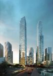 繁华市中心玻璃建筑效果图