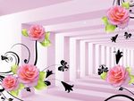 3D玫瑰花