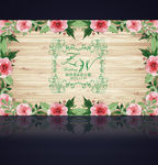 森系木板碎花玫瑰花花卉婚礼