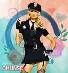 警察变装少女插画