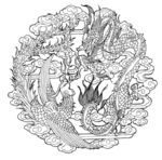 团龙团凤矢量图